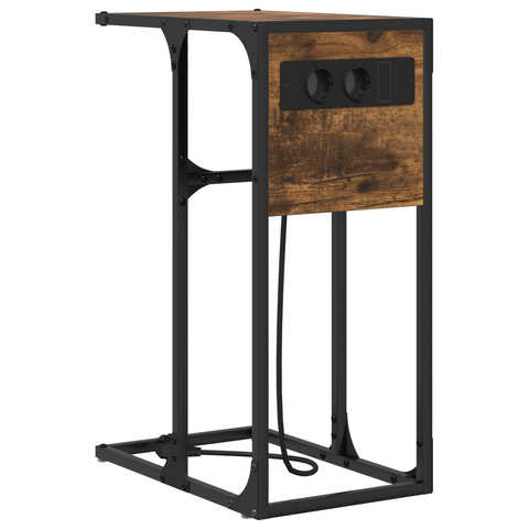vidaXL Bedside Table Smoked oak 41.5 x 26 x 60.5 cm Engineered wood