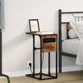 vidaXL Bedside Table Smoked oak 41.5 x 26 x 60.5 cm Engineered wood
