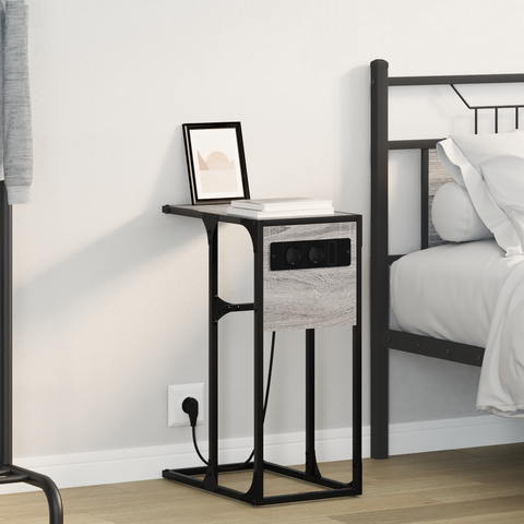 vidaXL Bedside Table Grey sonoma 41.5 x 26 x 60.5 cm Engineered wood