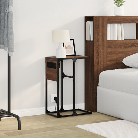 vidaXL Bedside Table Brown oak 41.5 x 26 x 60.5 cm Engineered wood