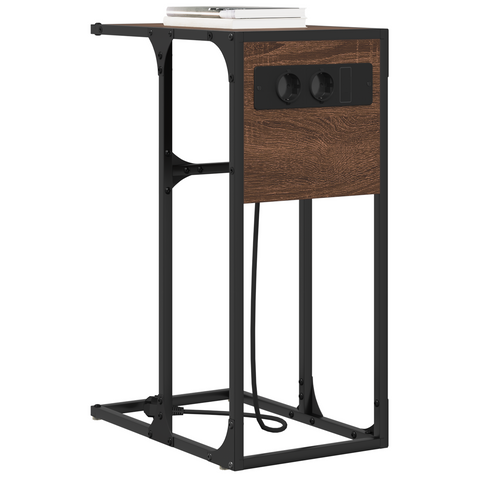 vidaXL Bedside Table Brown oak 41.5 x 26 x 60.5 cm Engineered wood