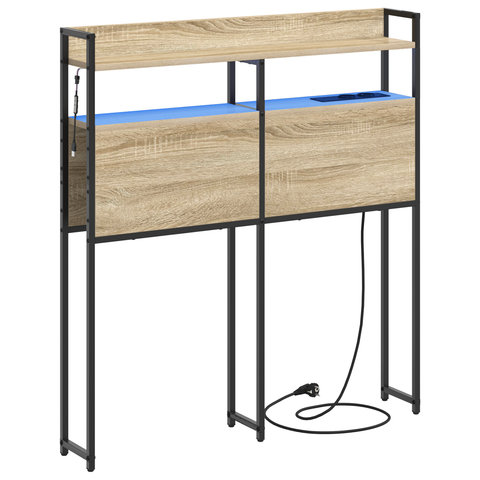 vidaXL Storage Headboard with Shelf Wall-mounted Sonoma oak 80 cm Engineered wood