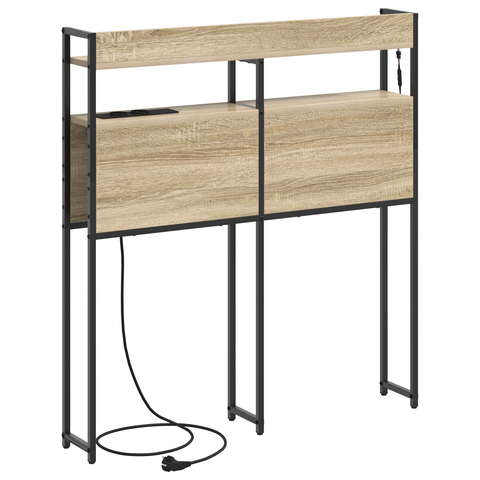 vidaXL Storage Headboard with Shelf Wall-mounted Sonoma oak 80 cm Engineered wood