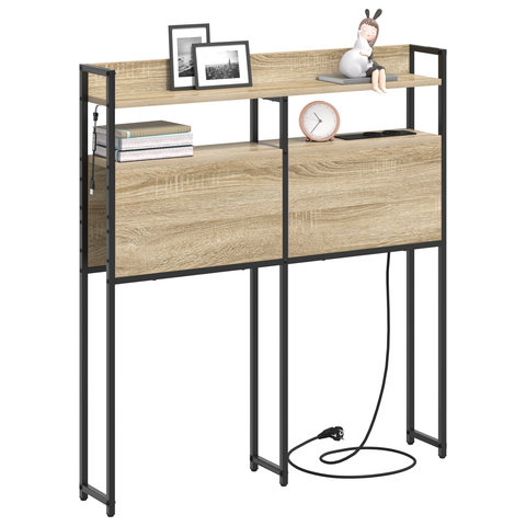 vidaXL Storage Headboard with Shelf Wall-mounted Sonoma oak 80 cm Engineered wood