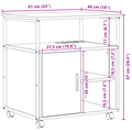 vidaXL Office Cabinet Smoked oak 61 x 46 x 67 cm Engineered wood