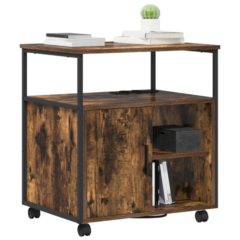 vidaXL Office Cabinet Smoked oak 61 x 46 x 67 cm Engineered wood