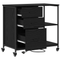 vidaXL Office Cabinet with Wheel Black oak Engineered wood