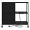 vidaXL Office Cabinet with Wheel Black oak Engineered wood
