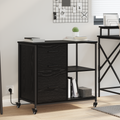 vidaXL Office Cabinet with Wheel Black oak Engineered wood