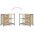 vidaXL Office Cabinet with Wheel Sonoma oak Engineered wood