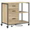 vidaXL Office Cabinet with Wheel Sonoma oak Engineered wood