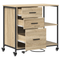 vidaXL Office Cabinet with Wheel Sonoma oak Engineered wood