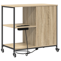 vidaXL Office Cabinet with Wheel Sonoma oak Engineered wood
