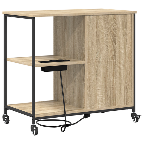 vidaXL Office Cabinet with Wheel Sonoma oak Engineered wood