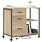 vidaXL Office Cabinet with Wheel Sonoma oak Engineered wood