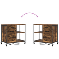 vidaXL Office Cabinet with Wheel Smoked oak Engineered wood