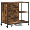 vidaXL Office Cabinet with Wheel Smoked oak Engineered wood