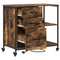 vidaXL Office Cabinet with Wheel Smoked oak Engineered wood