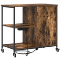 vidaXL Office Cabinet with Wheel Smoked oak Engineered wood