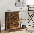 vidaXL Office Cabinet with Wheel Smoked oak Engineered wood