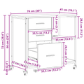 vidaXL Office Cabinet with Wheel Smoked oak Engineered wood
