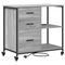 vidaXL Office Cabinet with Wheel Grey sonoma Engineered wood