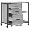 vidaXL Office Cabinet with Wheel Grey sonoma Engineered wood