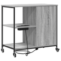 vidaXL Office Cabinet with Wheel Grey sonoma Engineered wood