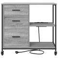 vidaXL Office Cabinet with Wheel Grey sonoma Engineered wood
