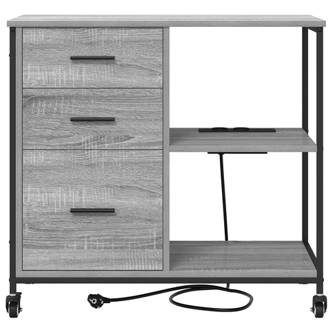 vidaXL Office Cabinet with Wheel Grey sonoma Engineered wood