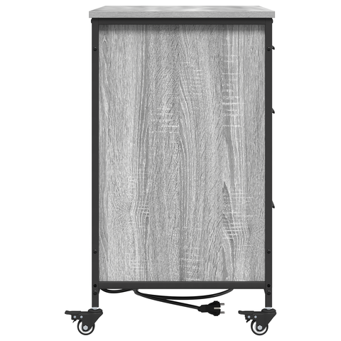 vidaXL Office Cabinet with Wheel Grey sonoma Engineered wood