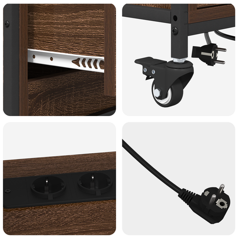 vidaXL Office Cabinet with Wheel Brown oak Engineered wood