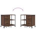 vidaXL Office Cabinet with Wheel Brown oak Engineered wood