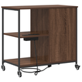 vidaXL Office Cabinet with Wheel Brown oak Engineered wood
