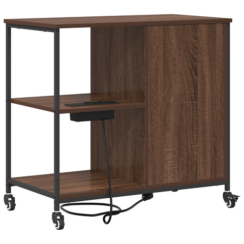 vidaXL Office Cabinet with Wheel Brown oak Engineered wood