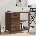 vidaXL Office Cabinet with Wheel Brown oak Engineered wood