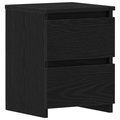 vidaXL Bedside Cabinet with Drawers Black Oak 30x30x40 cm