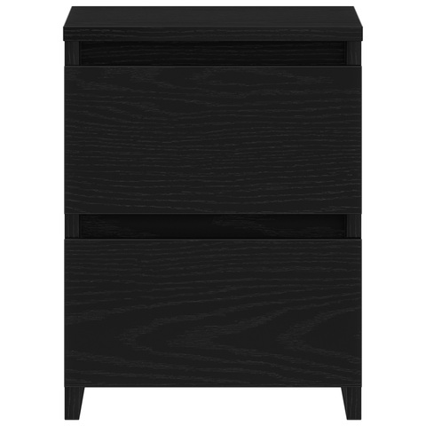 vidaXL Bedside Cabinet with Drawers Black Oak 30x30x40 cm