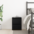 vidaXL Bedside Cabinet with Drawers Black Oak 30x30x40 cm