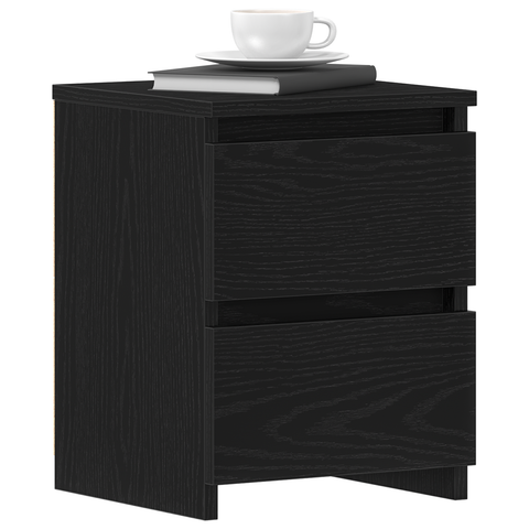 vidaXL Bedside Cabinet with Drawers Black Oak 30x30x40 cm
