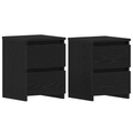 vidaXL Bedside Cabinets with Drawers 2 pcs Black Oak 30x30x40 cm