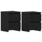 vidaXL Bedside Cabinets with Drawers 2 pcs Black Oak 30x30x40 cm