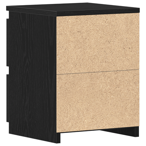 vidaXL Bedside Cabinets with Drawers 2 pcs Black Oak 30x30x40 cm