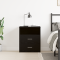 vidaXL Black Oak Nightstand 50x32x60cm Made from Engineered Wood