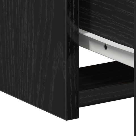 vidaXL Nightstands Set of 2 Black Oak 50x32x60cm Made of Engineered Wood
