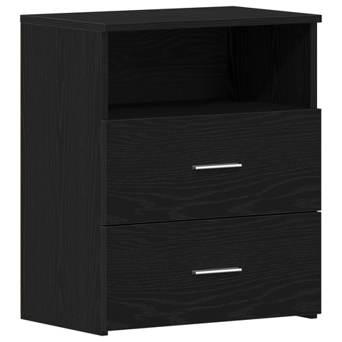 vidaXL Nightstands Set of 2 Black Oak 50x32x60cm Made of Engineered Wood