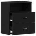 vidaXL Nightstands Set of 2 Black Oak 50x32x60cm Made of Engineered Wood