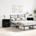 vidaXL Nightstands Set of 2 Black Oak 50x32x60cm Made of Engineered Wood