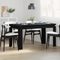 vidaXL Black Oak Dining Table 140x74.5x76 cm - Made of Engineered Wood