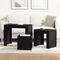 vidaXL 3-Piece Nesting Coffee Table Set - Black Oak Engineered Wood